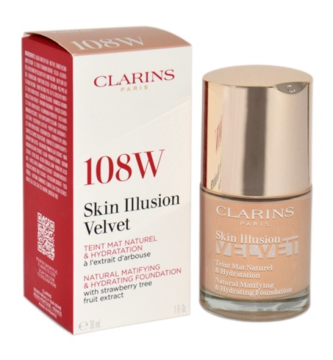 Clarins Skin Illusion Velvet Foundation 108W 30ml Clarins Skin Illusion Velvet Foundation 108W 30ml