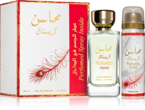Zestaw Lattafa Mahasin Crystal Edp 100ml + Deodorant 50ml Zestaw Lattafa Mahasin Crystal Edp 100ml + Deodorant 50ml