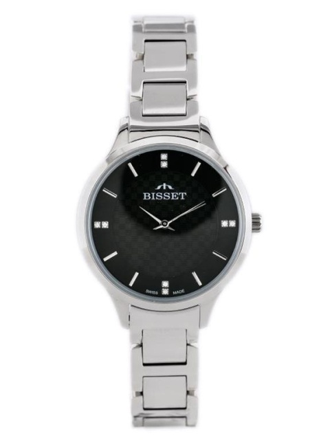 ZEGAREK DAMSKI BISSET BSBE45 - silver/black (zb551b) ZEGAREK DAMSKI BISSET BSBE45 - silver/black (zb551b)