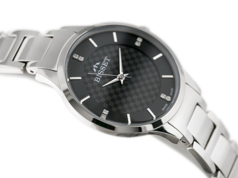 ZEGAREK DAMSKI BISSET BSBE45 - silver/black (zb551b) ZEGAREK DAMSKI BISSET BSBE45 - silver/black (zb551b)