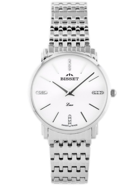 ZEGAREK DAMSKI BISSET BSBE54 - silver/white (zb554a) ZEGAREK DAMSKI BISSET BSBE54 - silver/white (zb554a)