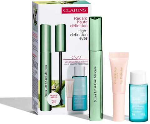 Zestaw Clarins Mascara Supra Lift & Curl Black 8Ml + Total Eye Lift Sample 3Ml + Remove Make-up 50ml Zestaw Clarins Mascara Supra Lift & Curl Black 8Ml + Total Eye Lift Sample 3Ml + Remove Make-up 50ml