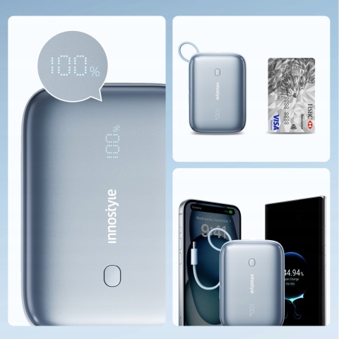 INNOSTYLE POWERGO MINI POWERBANK 10000MAH 3X USB USB-C 22,5W Z KABLEM USB-C INNOSTYLE POWERGO MINI POWERBANK 10000MAH 3X USB USB-C 22,5W Z KABLEM USB-C