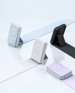 INNOSTYLE POWERMAG 2W1 SZYBKI POWERBANK INDUKCYJNY DO MAGSAFE 10000MAH STOJAK FIOLETOWY