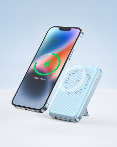INNOSTYLE POWERSWITCH SZYBKI POWERBANK INDUKCYJNY DO MAGSAFE 10000MAH STOJAK NIEBIESKI